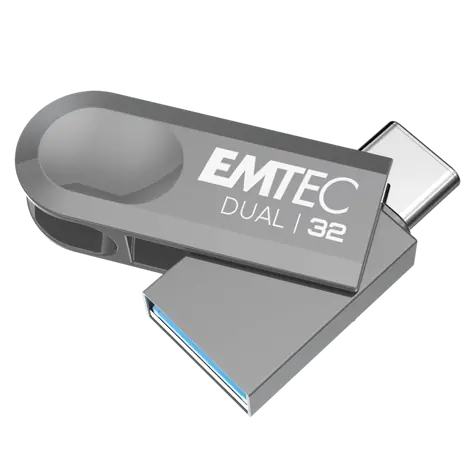 EMTEC Dual D280 USB 3.2 Type-C 32GB stříbrná / flash disk 