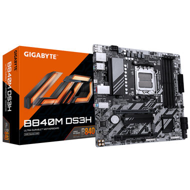 GIGABYTE B840M DS3H / B840M / AM5 / 4x DDR5 / PCIEx16 / 2.5 GLAN / mATX