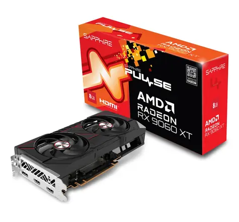 Sapphire Radeon RX 9060 XT Pulse Gaming OC 8GB / 3290MHz / 8GB GDDR6 / 1x HDMI + 2x DP / 450W (8)