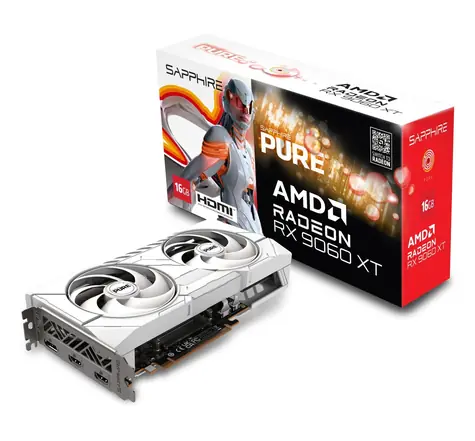 Sapphire Radeon RX 9060 XT Pure Gaming OC 16GB / 3290MHz / 16GB GDDR6 / 1x HDMI + 2x DP / 450W (8)