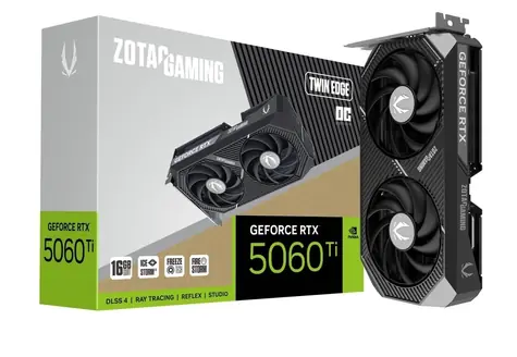 ZOTAC GeForce RTX 5060 Ti Twin Edge OC 16GB / 2407 - 2602Mhz / 16GB GDDR7 / 128bit / 1x HDMI + 3x DP / 650W (8)