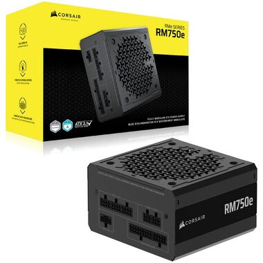 Corsair RM750e / 750W / 80PLUS Gold / Plně modulární / 120 mm / Aktivní PFC