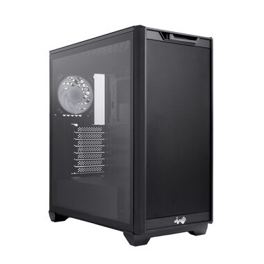 InWin D5 černá / E-ATX / 2x USB-A 3.2 / 1x USB-C 3.2 / 1x 120mm / bez zdroje / průhledná bočnice