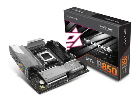 Sapphire NITRO+ B850M WIFI6 / B850 / 4x DDR5 / SATA III / USB / 2.5GLAN / Wi-Fi / M.2 / AM5 / mATX