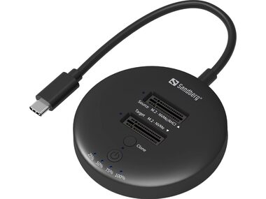Sandberg USB3.2 Cloner Dock for NVMe M.2 SSD / čtení + zápis + klonování NVMe SSD