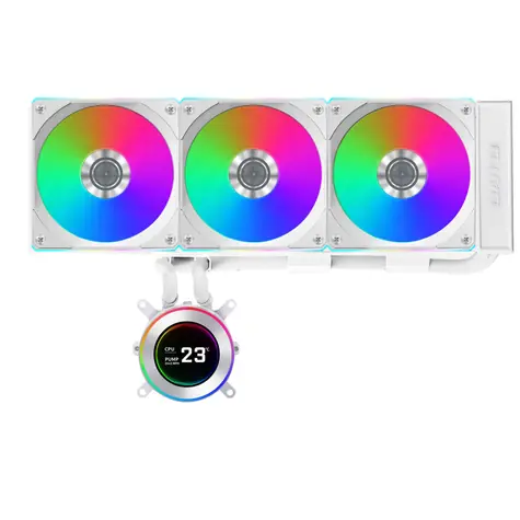 Lian Li HYDROSHIFT II LCD-C 360CL bílá / 3x 120 mm / ARGB podsvícení / 2500 RPM / 31 dB / AiO / AMD + Intel