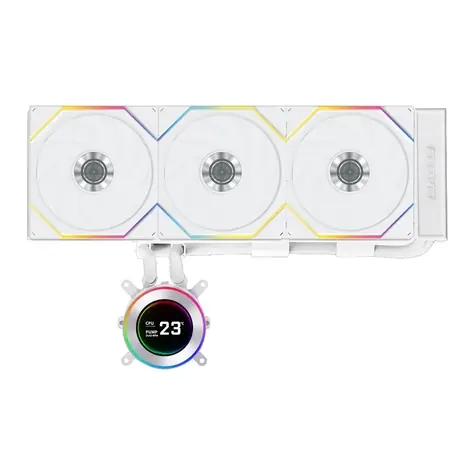 Lian Li HYDROSHIFT II LCD-C 360TL bílá / 3x 120 mm / ARGB podsvícení / 2400 RPM / 31 dB / AiO / AMD + Intel