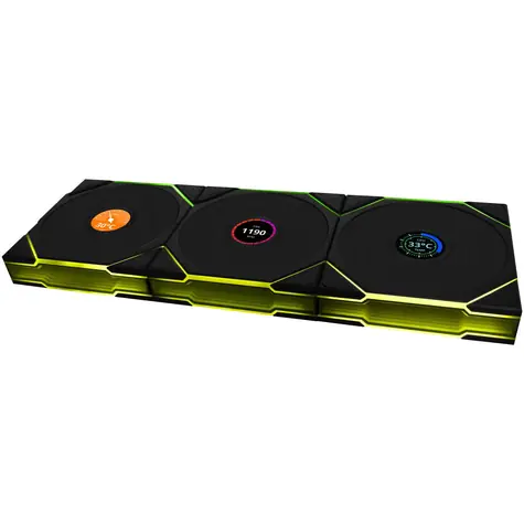 Lian Li UNI FAN TL Wireless LCD Reverse Blade 3ks včetně ovladače černá / ARGB / 120mm / 1900rpm / 31 dB / 54.3 CFM / PW