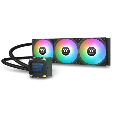Thermaltake LA360-S ARGB 2.4" LCD černá / AIO vodní chladič CPU / 3x 120mm / 2500 RPM @ 38.35 dB / 79.3 CFM 