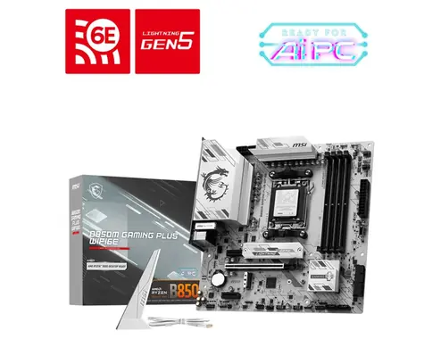 MSI B850M GAMING PLUS WIFI6E / B850 / 4x DDR5 / 1x 2.5GLAN / Wi-Fi 6 / mATX