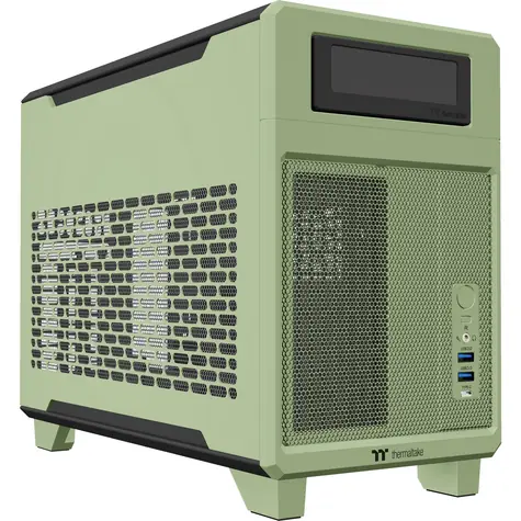 Thermaltake TR100 světle zelená / mini ITX / 2x USB-A / 1x USB-C / bez zdroje 