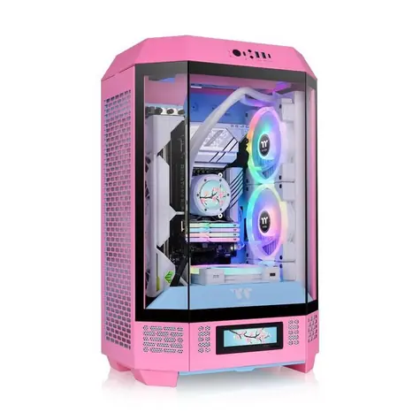 Thermaltake The Tower 300 Bubble Pink / micro ATX / 2x USB-C / 2x USB-A / bez zdroje / průhledná bočnice 