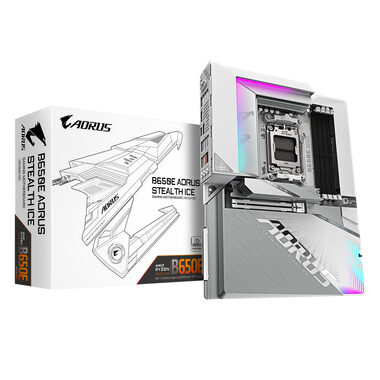 Bazar - GIGABYTE B650E AORUS STEALTH ICE / B650E / AM5 / 4x DDR5 / PCIEx16 / 1x 2.5GLAN / Wi-Fi / E-ATX / bazar