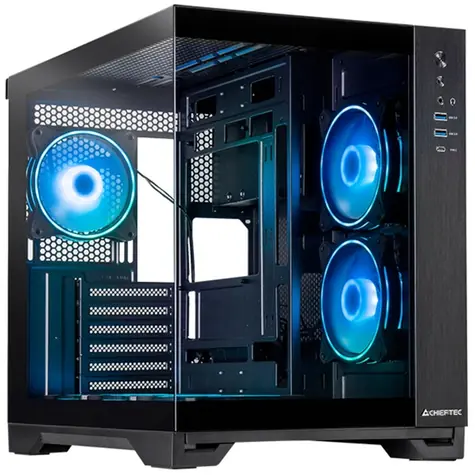 CHIEFTEC VISIO černá / ATX / 2x USB 3.0 / 1x USB-C 3.2 / 6x 120mm ARGB / bez zdroje / průhledná bočnice