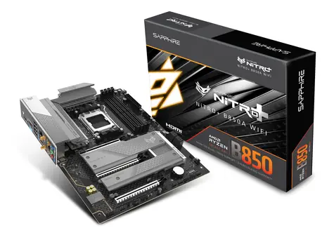 Sapphire NITRO+ B850A WIFI7 / B850 / 4x DDR5 / PCIex16 / 1x 2.5GLAN / Wi-Fi 7 / ATX 
