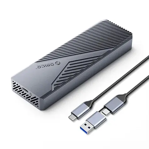 Orico CNM2-G20 externí box pro M.2 NVMe SSD šedá / 20 GB/s / USB-C / kabel USB-C/USB-A - USB-C 0.3m