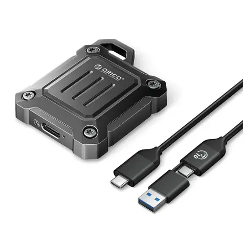 Orico XAM2 externí box pro M.2 NVMe SSD černá / 10 GB/s / USB-C 3.2 / USB-C-USB-A - USB-C 0.3 m