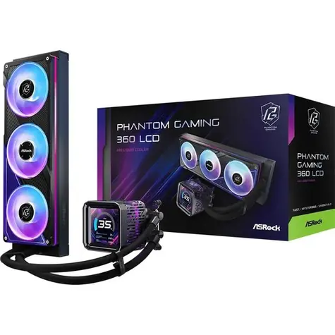 ASRock Phantom Gaming 360 LCD černá / 3x 120mm / 31.4 dB @ 2400 RPM / 61.28 CFM / AMD + Intel