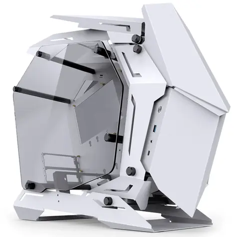 Rozbaleno - Jonsbo MOD3 Mini bílá / Micro-ATX / 1x USB-A 3.0 / 1x USB-C 3.0 / bez zdroje / průhledná bočnice  / rozbaleno