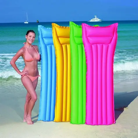 Bestway nafukovací lehátko 183 x 69 cm / 4 barevné variace / modrá & zelená & růžová & žlutá