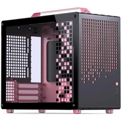 PC Mironet Herní Suitcase AMD R5 9600 RX9060 XT Černo-růžová Bazzite