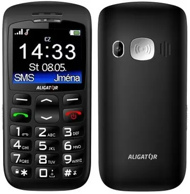 Aligator A670 Senior černá / CZ distribuce / SOS tlačítko / stolní nabíječka