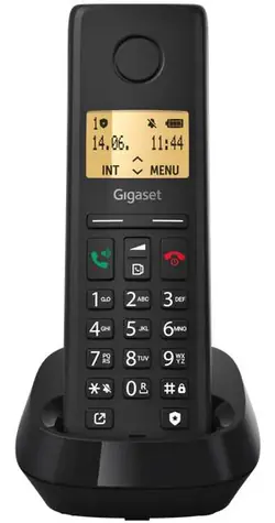 Gigaset Pure 200 černá / Bezdrátový telefon pevné linky / 1.5" displej
