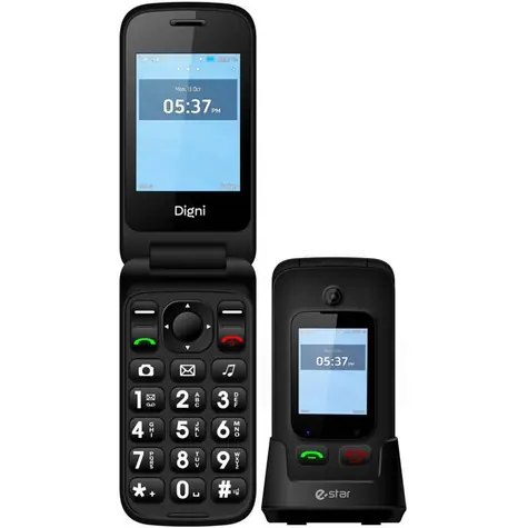 eSTAR Digni Flip černá / 2.4" / 240 x 320 / 32 MB / MicroSD / 0.08 Mpx / 1000 mAh