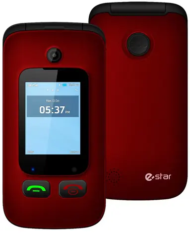 eSTAR Digni Flip červená / 2.4" / 240 x 320 / 32 MB / MicroSD / 0.08 Mpx / 1000 mAh
