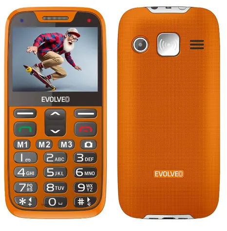 EVOLVEO EasyPhone XR + stojánek oranžová / 2.3" / SOS / Bluetooth / FM / microSD