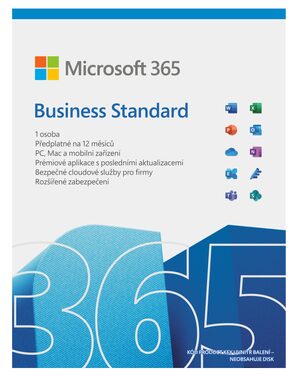 Microsoft 365 Business Standard CZ / PC & Mac / 64 bit / Bez média / Elektronická licence