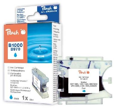 Peach LC-1000 a LC-970 alternativní cartridge pro Brother / DCP-130C, DCP-330C / 12 ml / Modrá