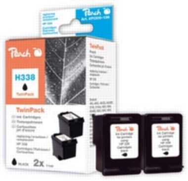 Peach 338 alternativní cartridge pro HP Deskjet 6540 černá / Twin-Pack / 2x11 ml