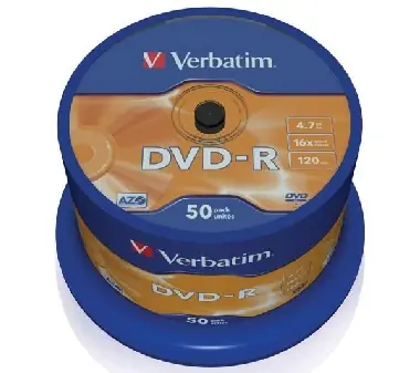 Verbatim DVD-R / 4.7 GB / 16x / Printable / 50ks cake