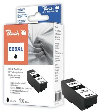 Peach T2621 alternativní cartridge / 26XL / pro Epson XP-600 / černá