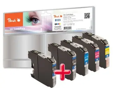 Peach LC-123 MultiPack Plus alternativní cartridge / pro Brother DCP-J4110 / 2xbk+cmy