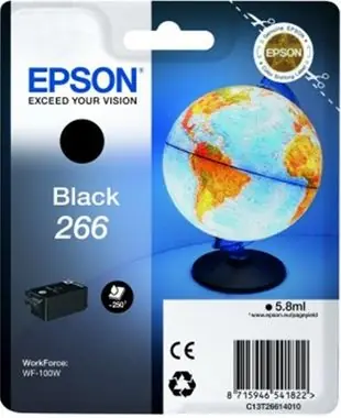 Epson 266 originální cartridge / 5,8 ml / WF-100W / Černá