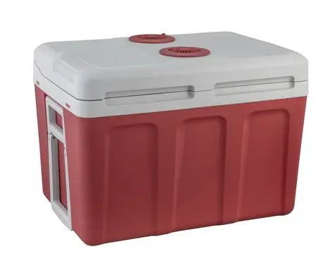 Guzzanti GZ 40R červená-bílá / Termoelektrický chladicí box / 58W / 12V & 220 - 240V / Objem 40 L / funkce ohřevu