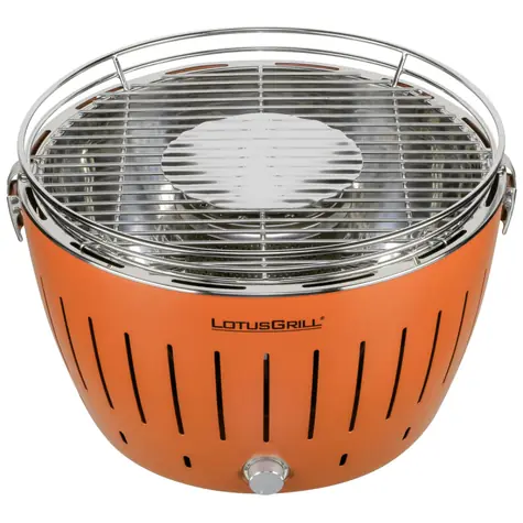LotusGrill G34 U oranžová / Gril na dřevěné uhlí / 35 x 35 x 23.5 cm
