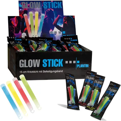 PLANTIN Glow Stick 15cm / svítící tyčky 60 ks / 4 barvy