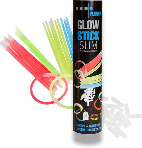 PLANTIN Glow Stick Slim / svítící tyčky 100 ks / 4 barvy