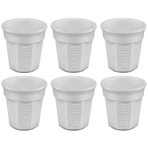 Bialetti set espresso hrnků 6 ks bílá 90 ml