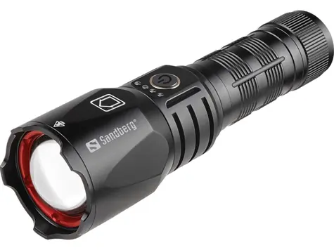 Sandberg Survivor Torch Powerbank 5000 mAh černá / LED svítilna 30W & powerbanka / 18.5Wh / 5000 mAh / USB-A + C / IPX4