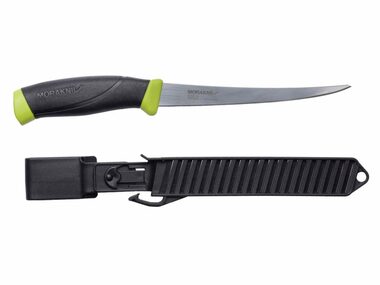 Morakniv Fishing Comfort Fillet 155 (S) zeleno-černá / rybářský nůž / nerezová ocel / čepel 15.5 cm / plastové pouzdro