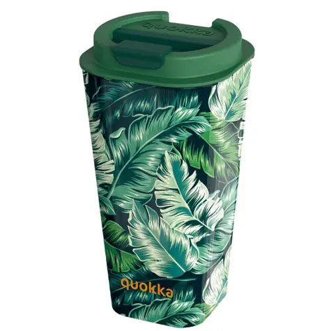 Quokka Vaso Cafe Doble Pared 450ml Jungle / Termohrnek / dvojitý plastový plášť