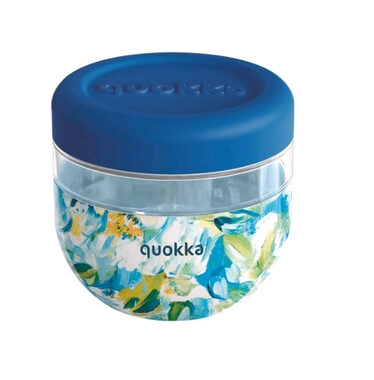 Quokka Bubble Food Jar 770 ml Blue Peonies / Nádoba na jídlo / plast