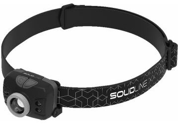SolidLine SH5 černá / Čelová svítilna / 350 lm / dosvit až 190m / 3x AAA / IP54