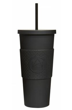 Neon Kactus Pohár na pití s brčkem 625 ml černá / plast 