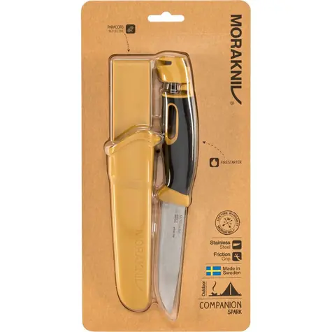 Morakniv Companion Spark žlutá / Outdoor nůž s křesadlem / nerezová ocel / čepel 10.4 cm / plastové pouzdro