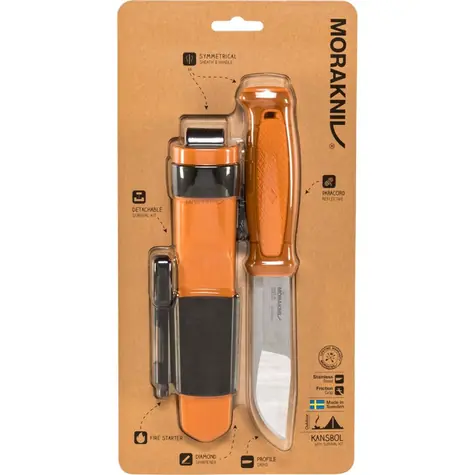Morakniv Kansbol + Survival kit oranžová / Outdoor nůž / nerezová ocel / čepel 10.9 cm / plastové pouzdro